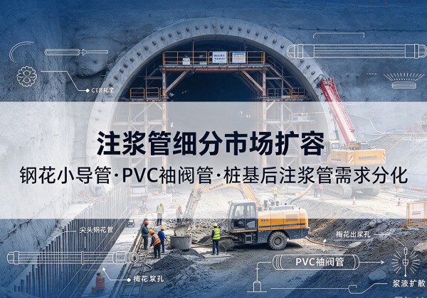 船山注浆管细分市场扩容，隧道钢花小导管、PVC 袖阀管、桩基后注浆管需求分化